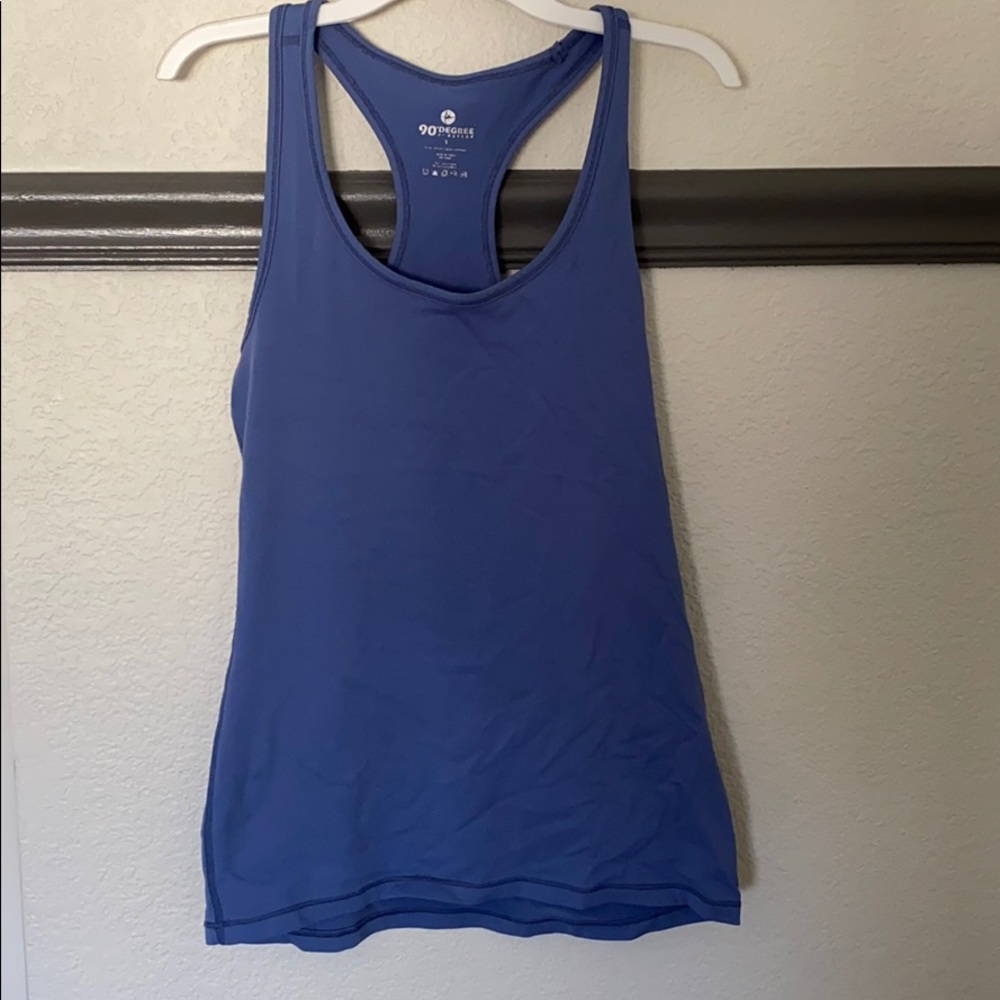 Blue fitted workout tank